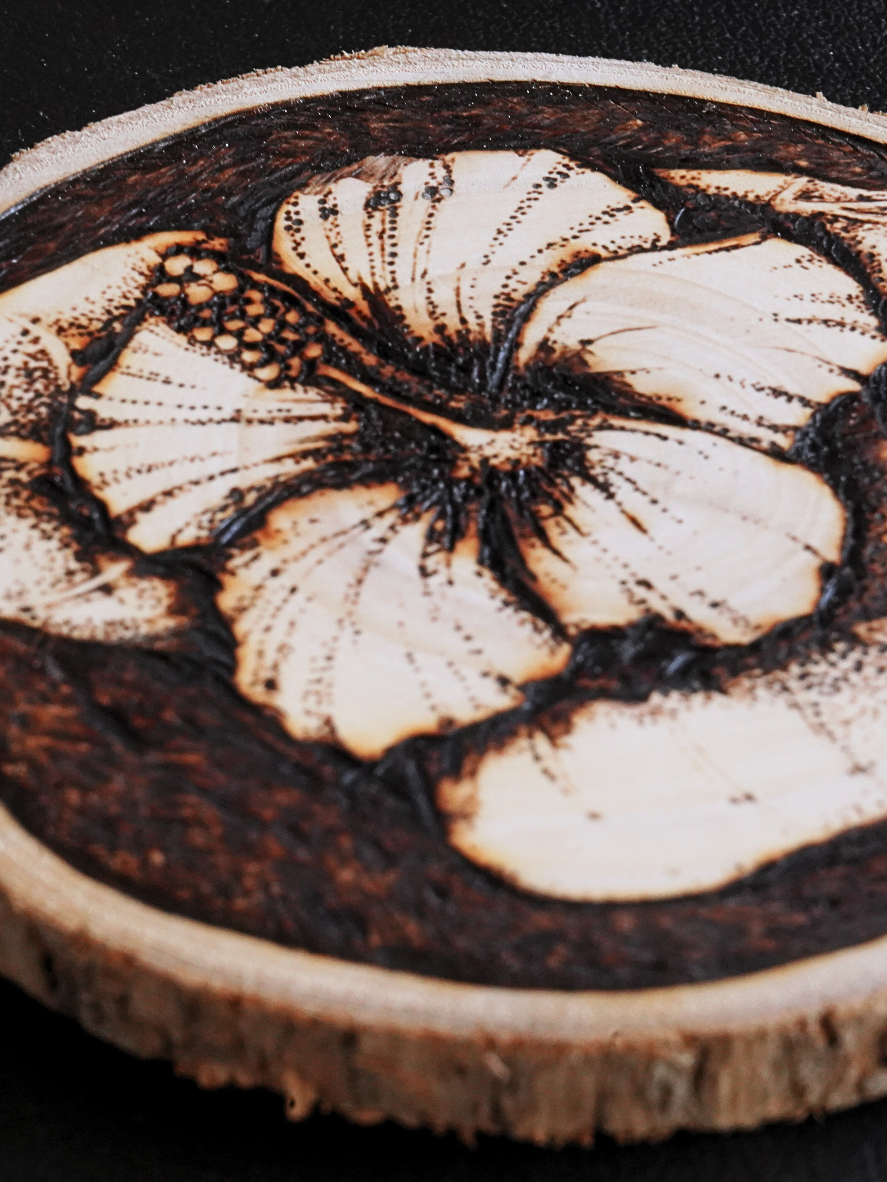 Coasters Flor de Maga Pyrography