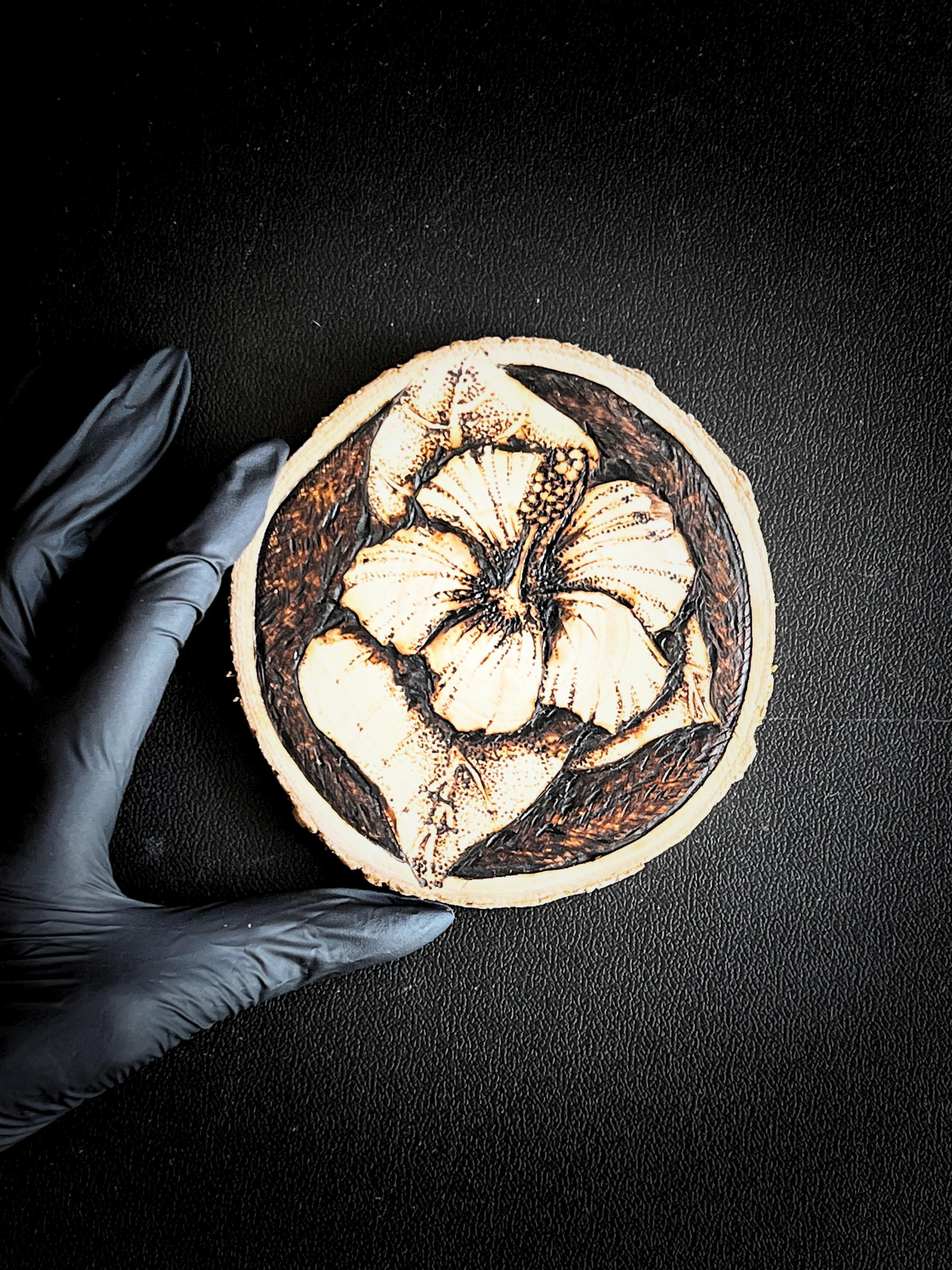 Coasters Flor de Maga Pyrography
