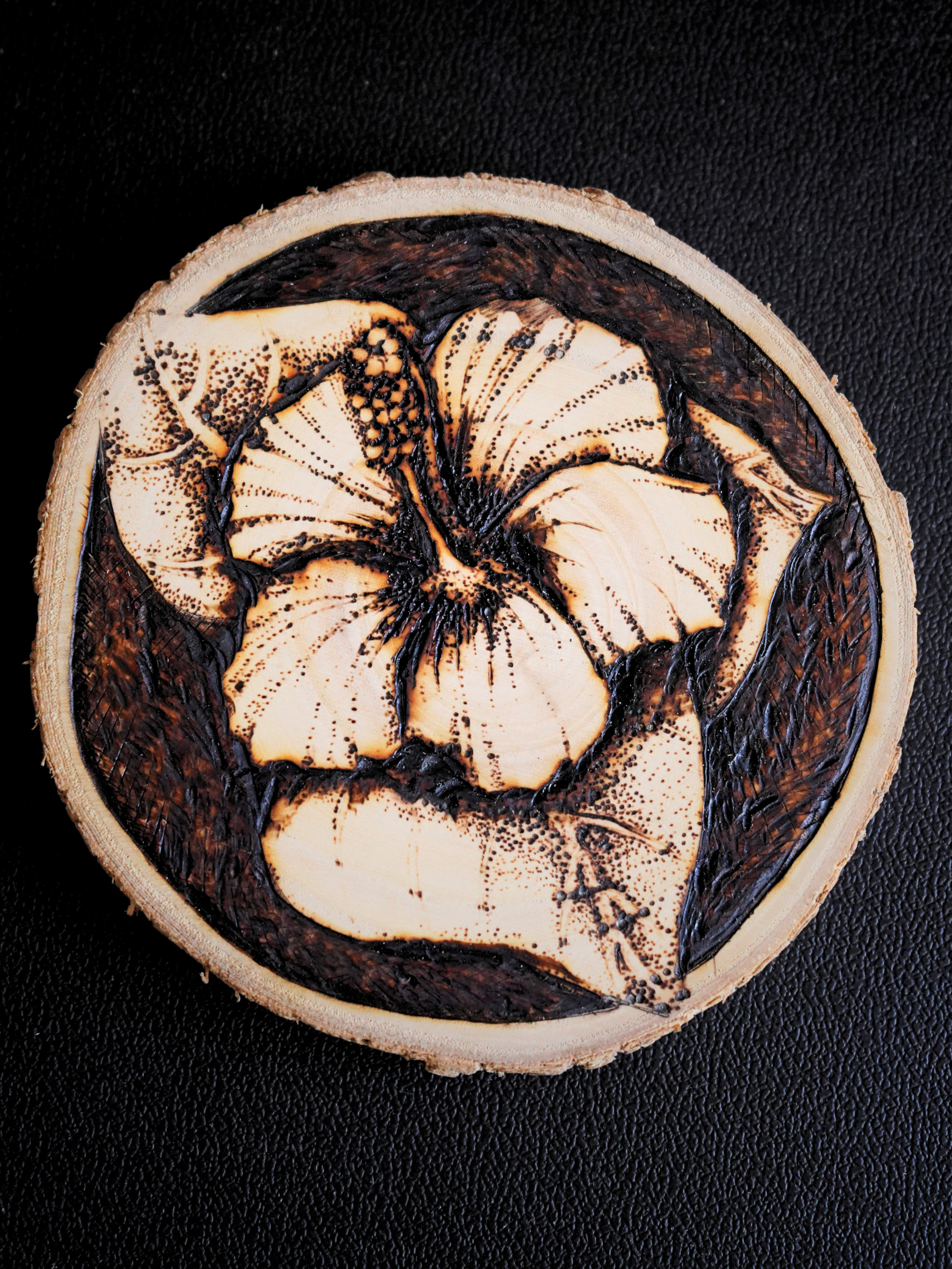Coasters Flor de Maga Pyrography